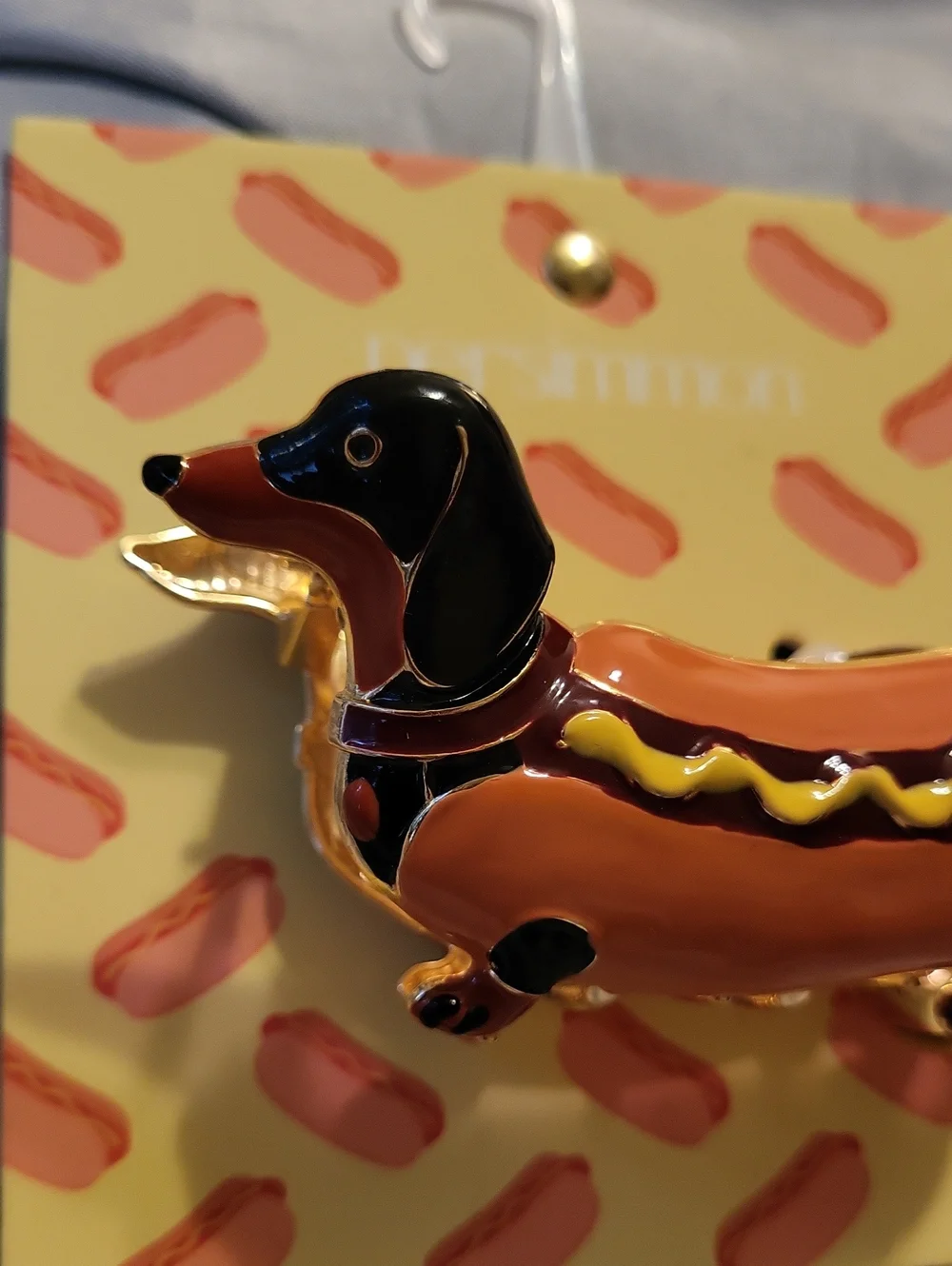 Persimmon Orange Dachshund Hot Dog Dog Claw Hair Clip Lp